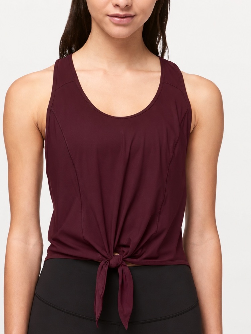 Lululemon call it a tie Sleeveless Tie-Front Tank Top - maroon